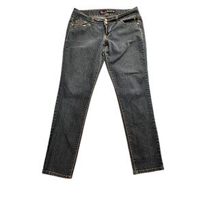 Kim Grane Curvy Skinny Jeans Low Rise Stretch Denim Blue Women Size W34